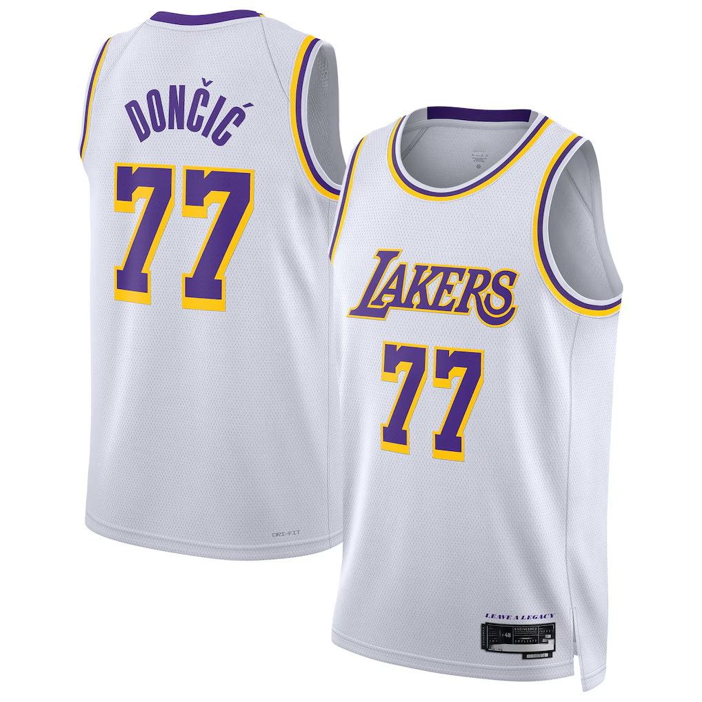 Kooe LA.Lakers #77 Luka Don?i? White Swingman Stitched Jerseys - Association Edition