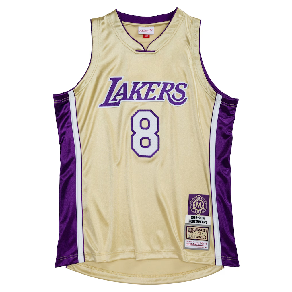 Kooe LA.Lakers #8 Kobe Bryant Mitchell & Ness Gold Hall of Fame Class of 2020 #8 Authentic Stitched Jerseys