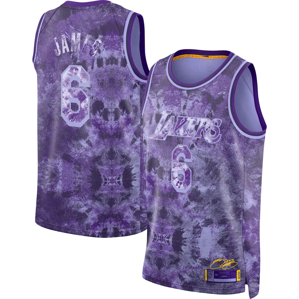 Kooe LA.Lakers #8 LeBron James Purple Select Series Swingman Stitched Jerseys