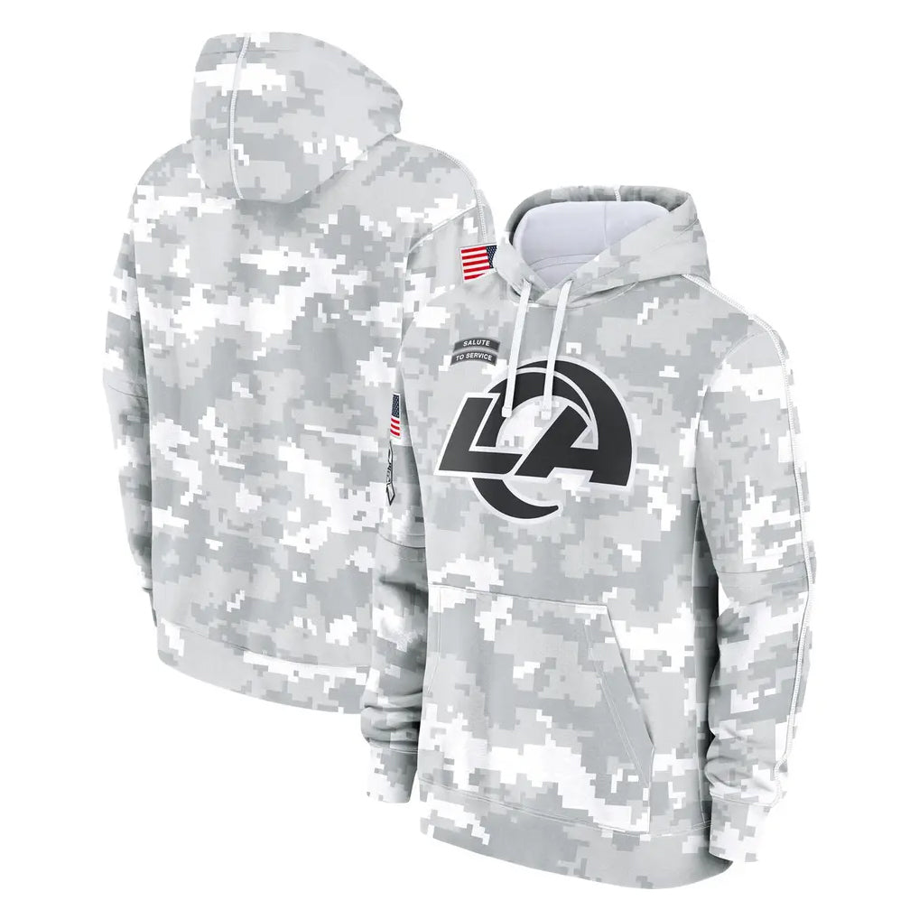Kooe LA.Rams Arctic Camo Salute to Service Hoodies Limited Game Blank Player Stitched Jerseys