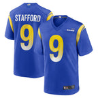 Kooe LA.Rams Home Game Football Jerseys - Royal - #9 Matthew Stafford Player Stitched Jerseys