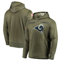 Kooe LA.Rams Olive Salute to Service Pullover Hoodies Home Game Blank Player Stitched Jerseys