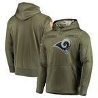 Kooe LA.Rams Olive Salute to Service Pullover Hoodies Home Game Blank Player Stitched Jerseys