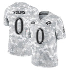 Kooe LA.Rams #0 Byron Young Player Arctic Camo Salute To Service Limited Game Stitched Jerseys