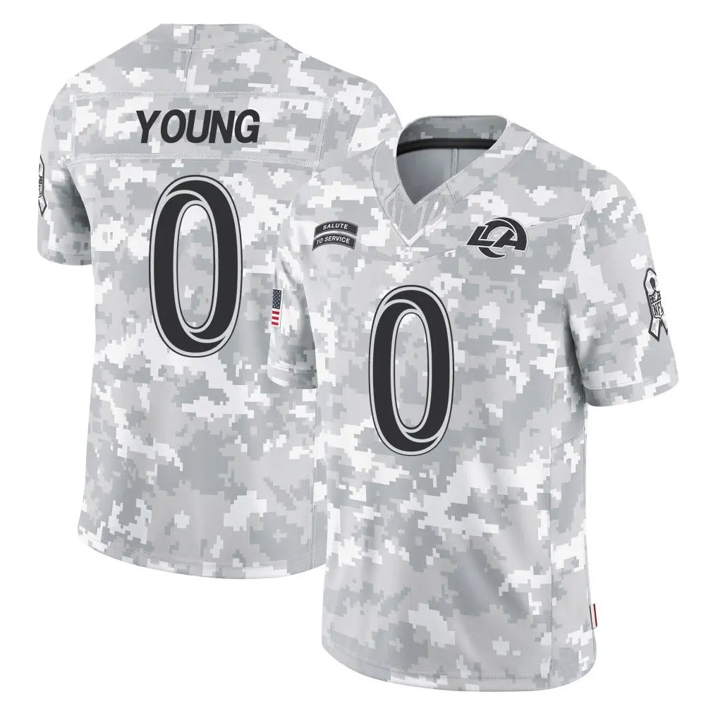Kooe LA.Rams #0 Byron Young Player Arctic Camo Salute To Service Limited Game Stitched Jerseys