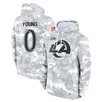Kooe LA.Rams #0 Byron Young Player Arctic Camo Salute to Service Hoodies Limited Game Stitched Jerseys