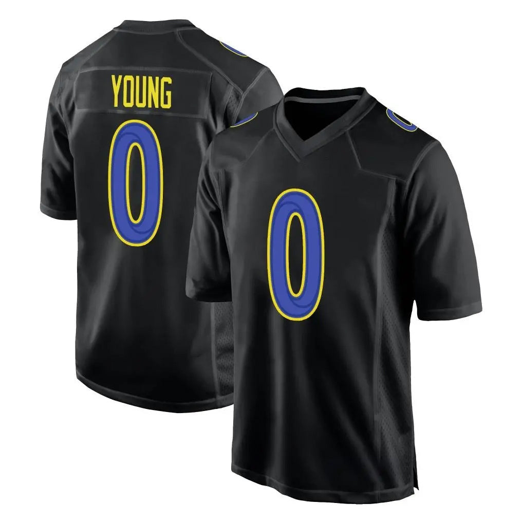 Kooe LA.Rams #0 Byron Young Player Black Fashion Limited Home Game Stitched Jerseys