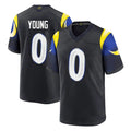 Kooe LA.Rams #0 Byron Young Player Black Midnight Rivalries Collection Home Game Stitched Jerseys