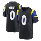 Kooe LA.Rams #0 Byron Young Player Black Midnight Rivalries Collection Home Game Stitched Jerseys