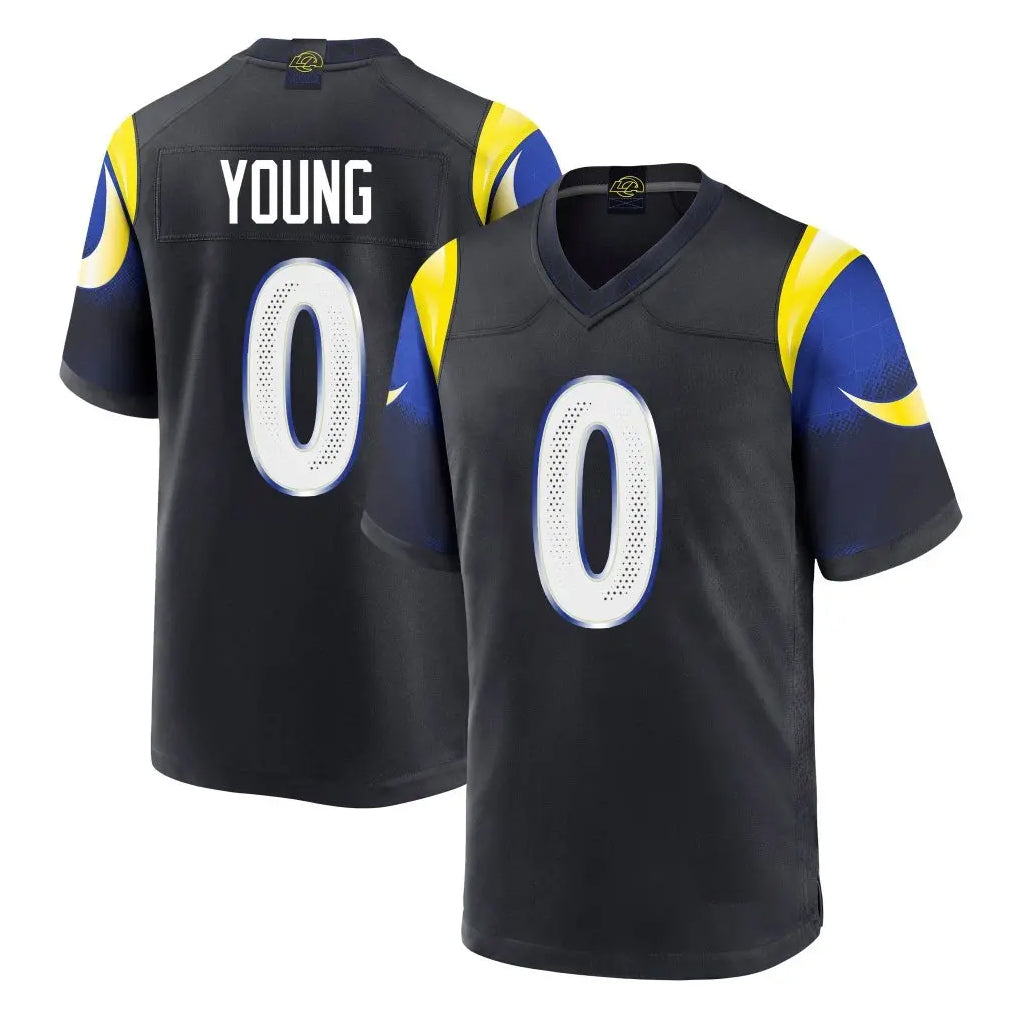 Kooe LA.Rams #0 Byron Young Player Black Midnight Rivalries Collection Home Game Stitched Jerseys