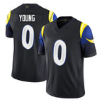 Kooe LA.Rams #0 Byron Young Player Black Midnight Rivalries Collection Limited Home Game Stitched Jerseys