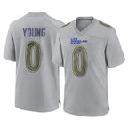 Kooe LA.Rams #0 Byron Young Player Gray Atmosphere Fashion Home Game Stitched Jerseys