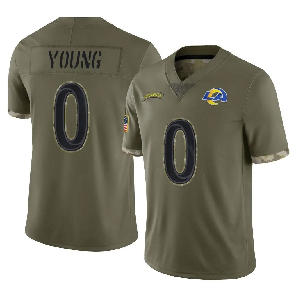 Kooe LA.Rams #0 Byron Young Player Olive Salute To Service Limited Stitched Jerseys