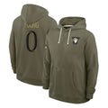 Kooe LA.Rams #0 Byron Young Player Olive Salute to Service Pullover Hoodies Limited Stitched Jerseys
