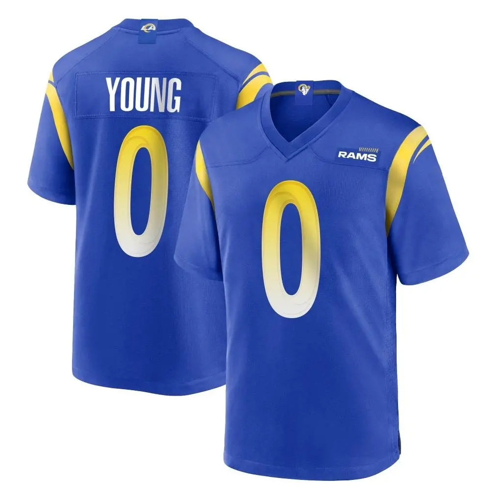 Kooe LA.Rams #0 Byron Young Player Royal Home Game Stitched Jerseys