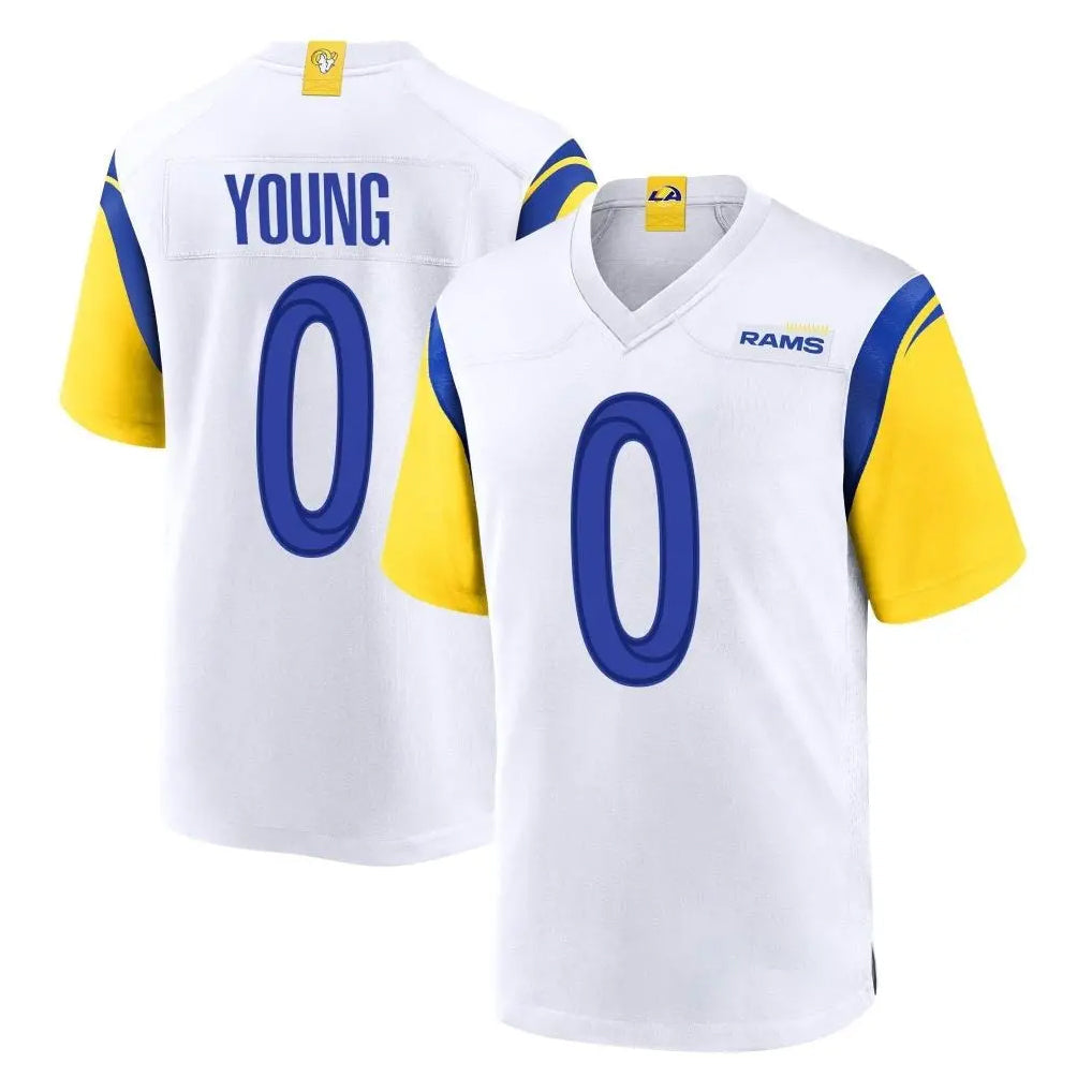 Kooe LA.Rams #0 Byron Young Player White Home Game Stitched Jerseys
