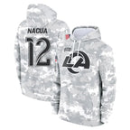 Kooe LA.Rams #12 Puka Nacua Player Arctic Camo Salute to Service Hoodies Limited Game Stitched Jerseys