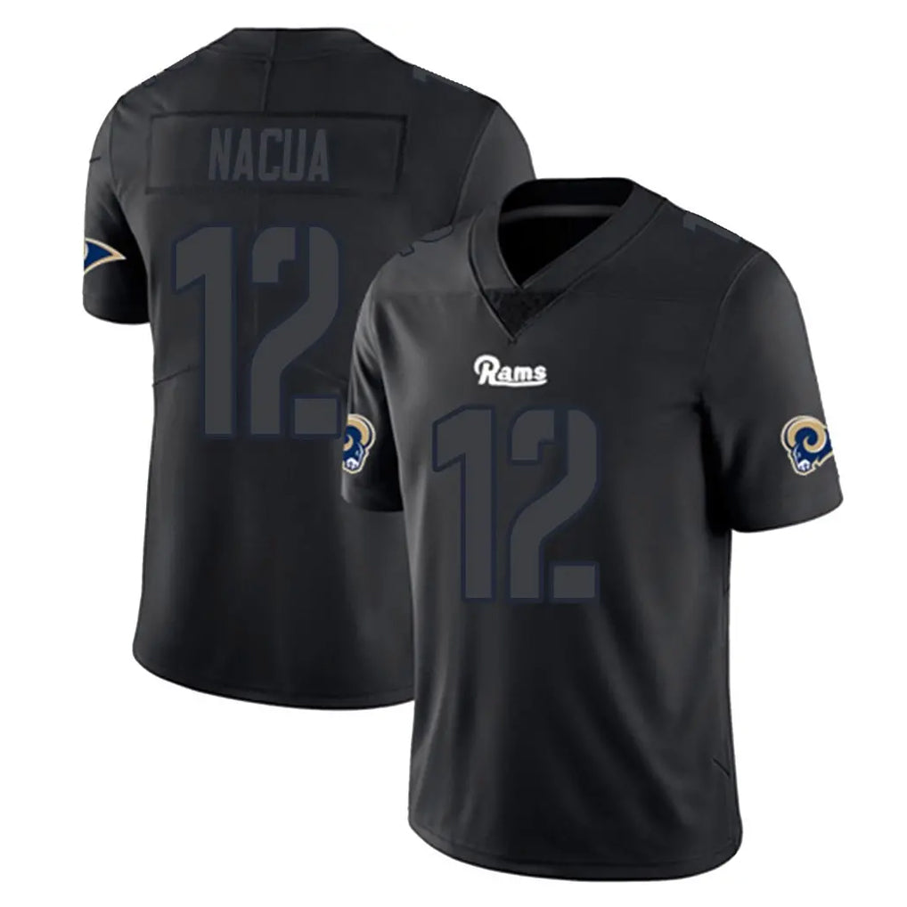 Kooe LA.Rams #12 Puka Nacua Player Black Impact Limited Home Game Stitched Jerseys