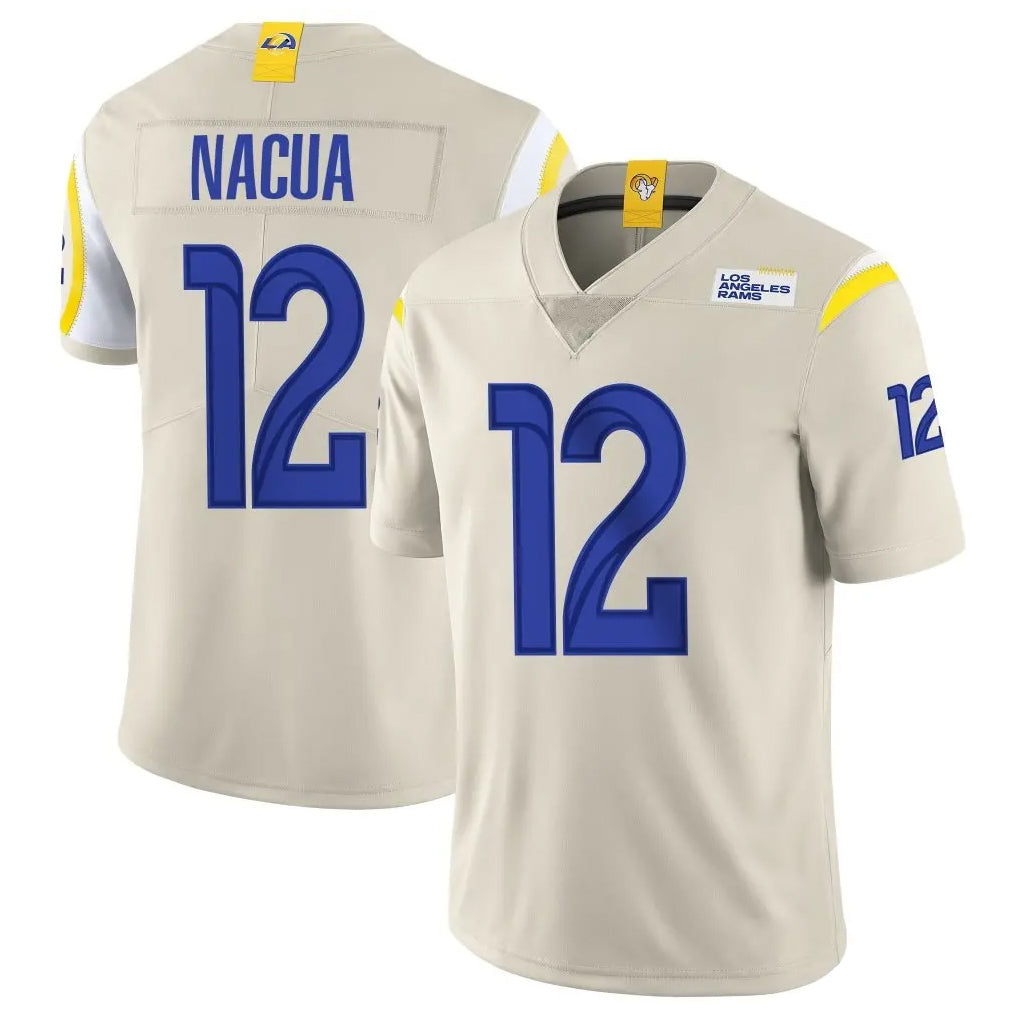 Kooe LA.Rams #12 Puka Nacua Player Bone Limited Vapor Home Game Stitched Jerseys