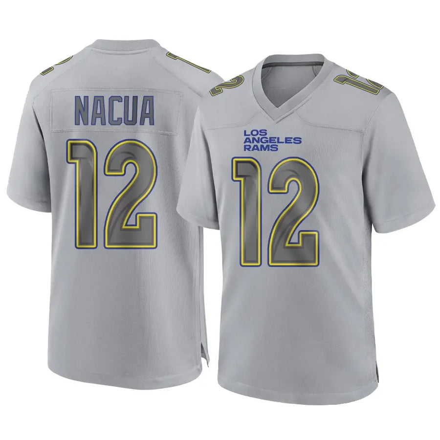 Kooe LA.Rams #12 Puka Nacua Player Gray Atmosphere Fashion Game Stitched Jerseys