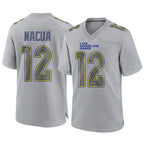 Kooe LA.Rams #12 Puka Nacua Player Gray Atmosphere Fashion Game Stitched Jerseys