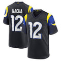 Kooe LA.Rams #12 Puka Nacua Player Midnight Blue Rivalries Collection Game Stitched Jerseys