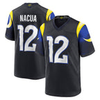 Kooe LA.Rams #12 Puka Nacua Player Midnight Blue Rivalries Collection Game Stitched Jerseys