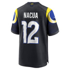 Kooe LA.Rams #12 Puka Nacua Player Midnight Blue Rivalries Collection Game Stitched Jersey