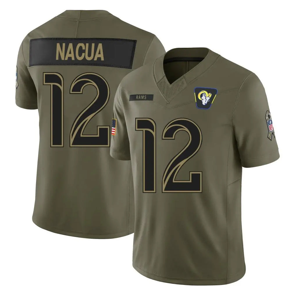 Kooe LA.Rams #12 Puka Nacua Player Olive 2025 Salute To Service Limited Game Stitched Jerseys