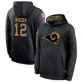 Kooe LA.Rams #12 Puka Nacua Player Salute to Service Black Hoodies Stitched Jerseys