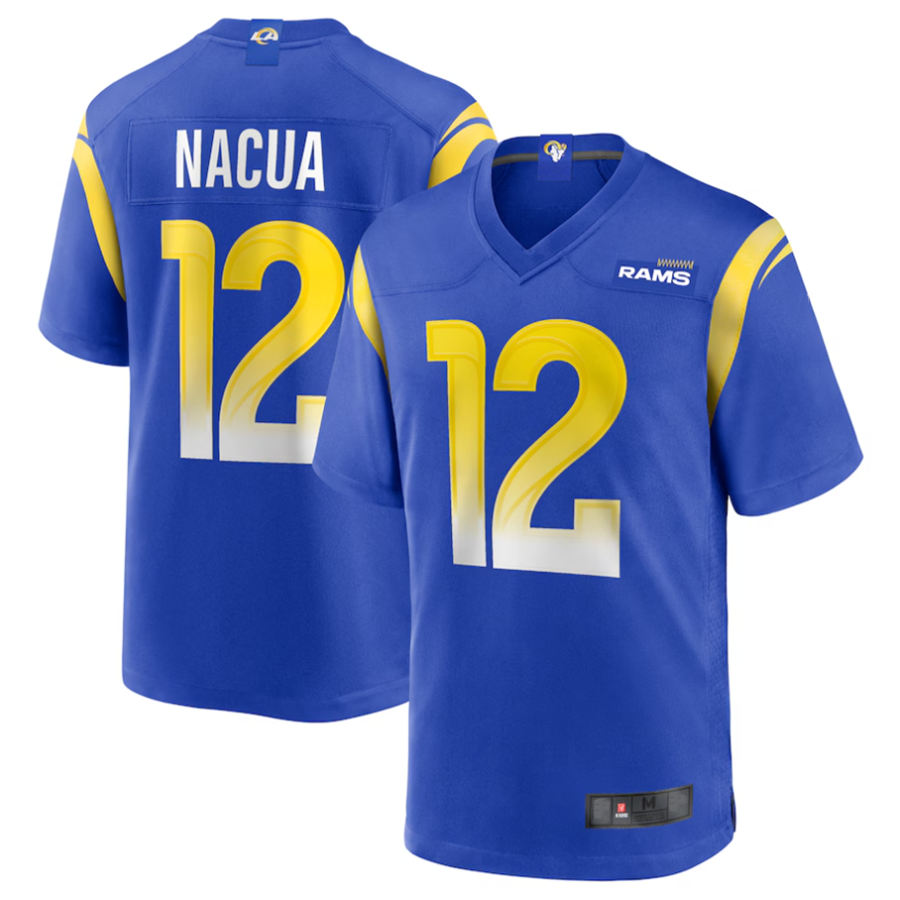 Kooe LA.Rams #12 Puka Nacua Royal Game Player Jersey American Stitched Jerseys