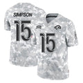 Kooe LA.Rams #15 Ty Simpson Player Arctic Camo Salute To Service Limited Game Stitched Jerseys