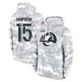 Kooe LA.Rams #15 Ty Simpson Player Arctic Camo Salute to Service Hoodies Limited Game Stitched Jerseys