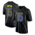 Kooe LA.Rams #15 Ty Simpson Player Black Fashion Limited Home Game Stitched Jerseys