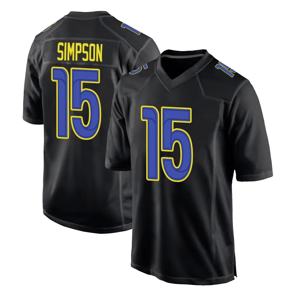 Kooe LA.Rams #15 Ty Simpson Player Black Fashion Limited Home Game Stitched Jerseys
