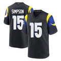 Kooe LA.Rams #15 Ty Simpson Player Black Midnight Rivalries Collection Home Game Stitched Jerseys