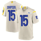 Kooe LA.Rams #15 Ty Simpson Player Bone Home Game Stitched Jerseys