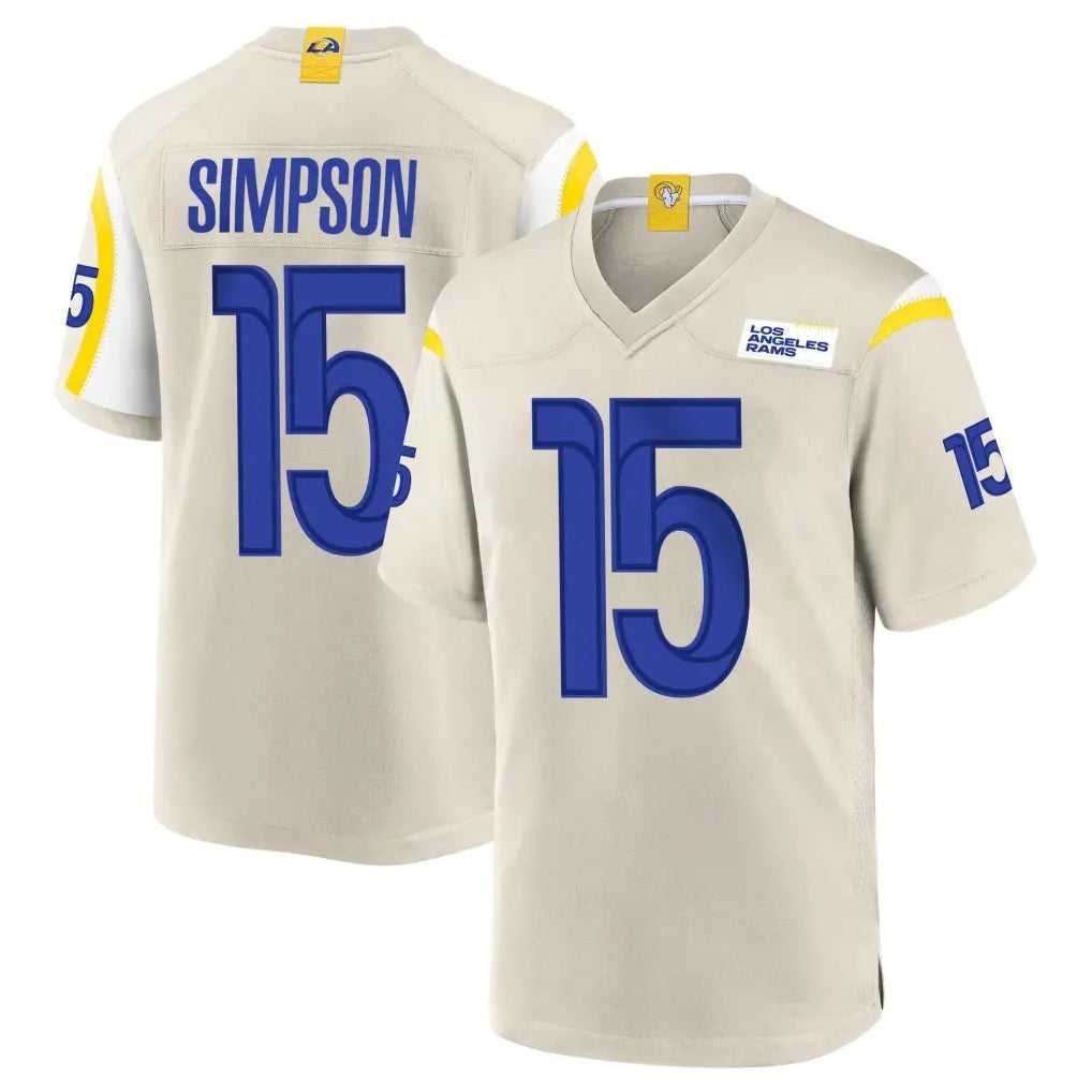 Kooe LA.Rams #15 Ty Simpson Player Bone Home Game Stitched Jerseys