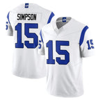 Kooe LA.Rams #15 Ty Simpson Player Fearsome White Limited Vapor F.U.S.E. Home Game Stitched Jerseys