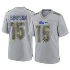 Kooe LA.Rams #15 Ty Simpson Player Gray Atmosphere Fashion Home Game Stitched Jerseys