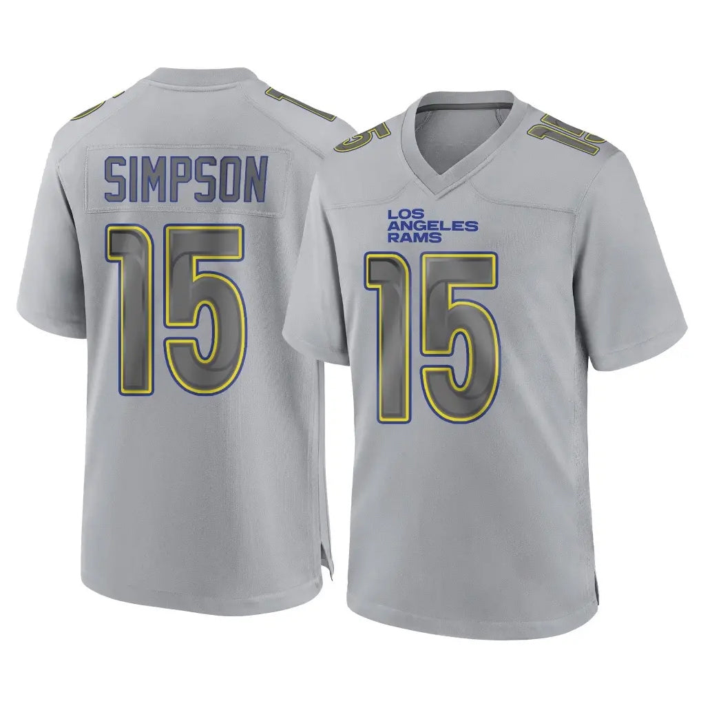 Kooe LA.Rams #15 Ty Simpson Player Gray Atmosphere Fashion Home Game Stitched Jerseys