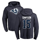 Kooe LA.Rams #15 Ty Simpson Player Navy Pullover Hoodie Limited Game Stitched Jerseys