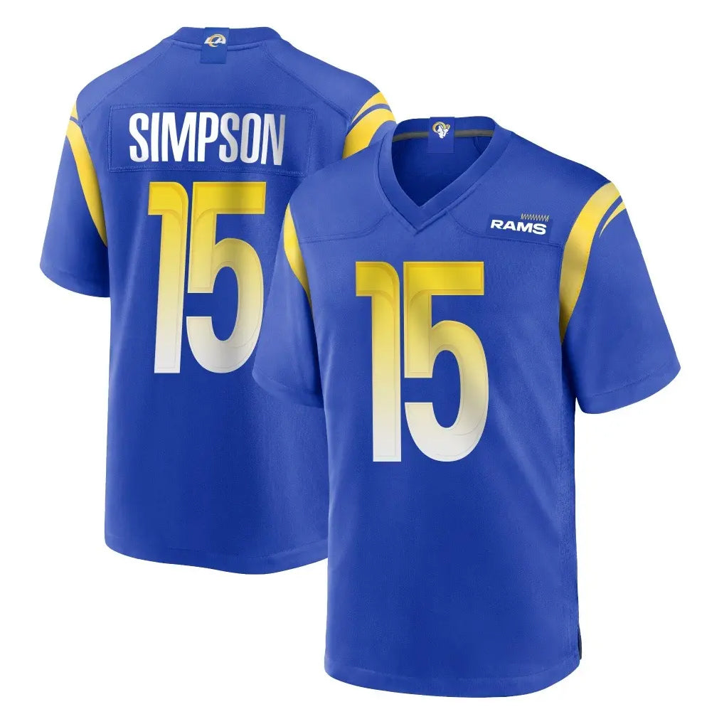Kooe LA.Rams #15 Ty Simpson Player Royal Home Game Stitched Jerseys