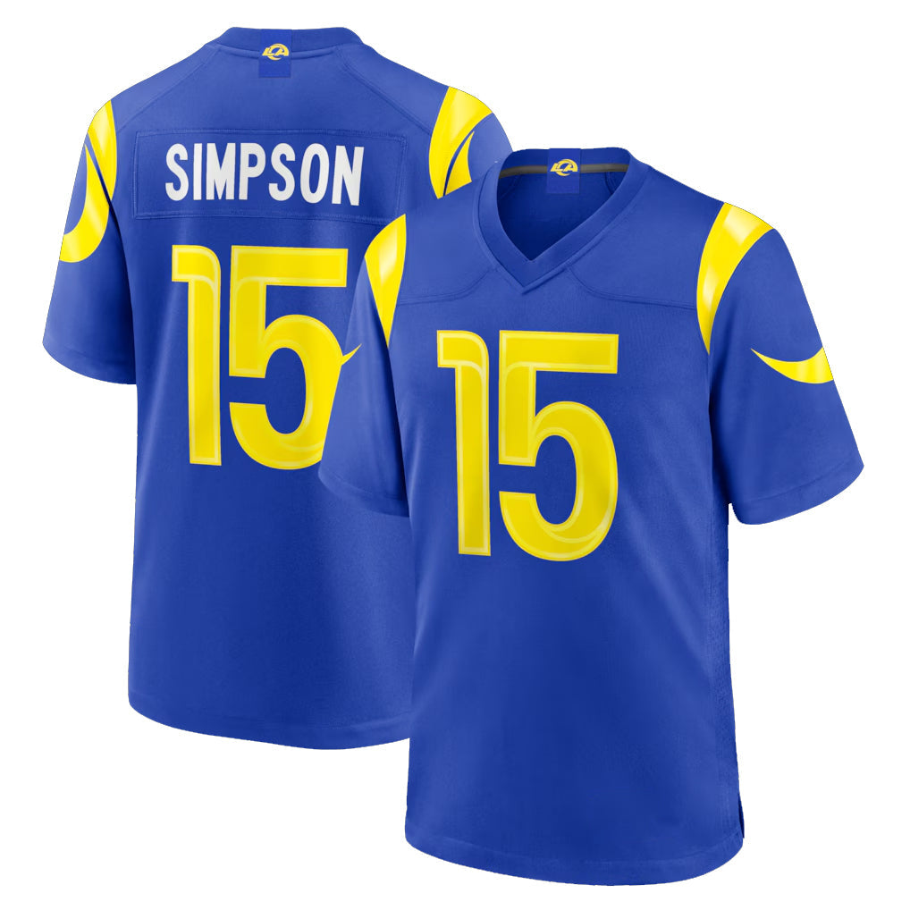 Kooe LA.Rams #15 Ty Simpson Player Royal Limited Home Game Stitched Jerseys