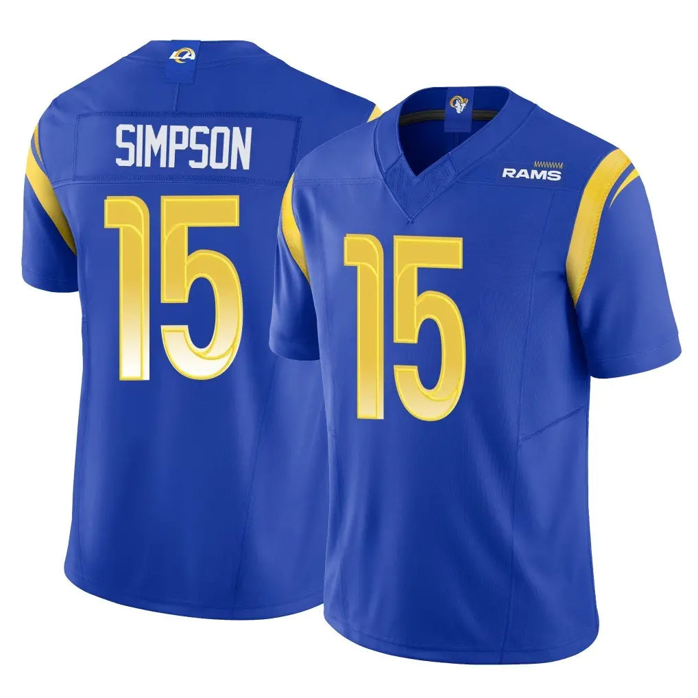 Kooe LA.Rams #15 Ty Simpson Player Royal Limited Vapor F.U.S.E. Home Game Stitched Jerseys