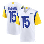 Kooe LA.Rams #15 Ty Simpson Player White Home Game Stitched Jerseys