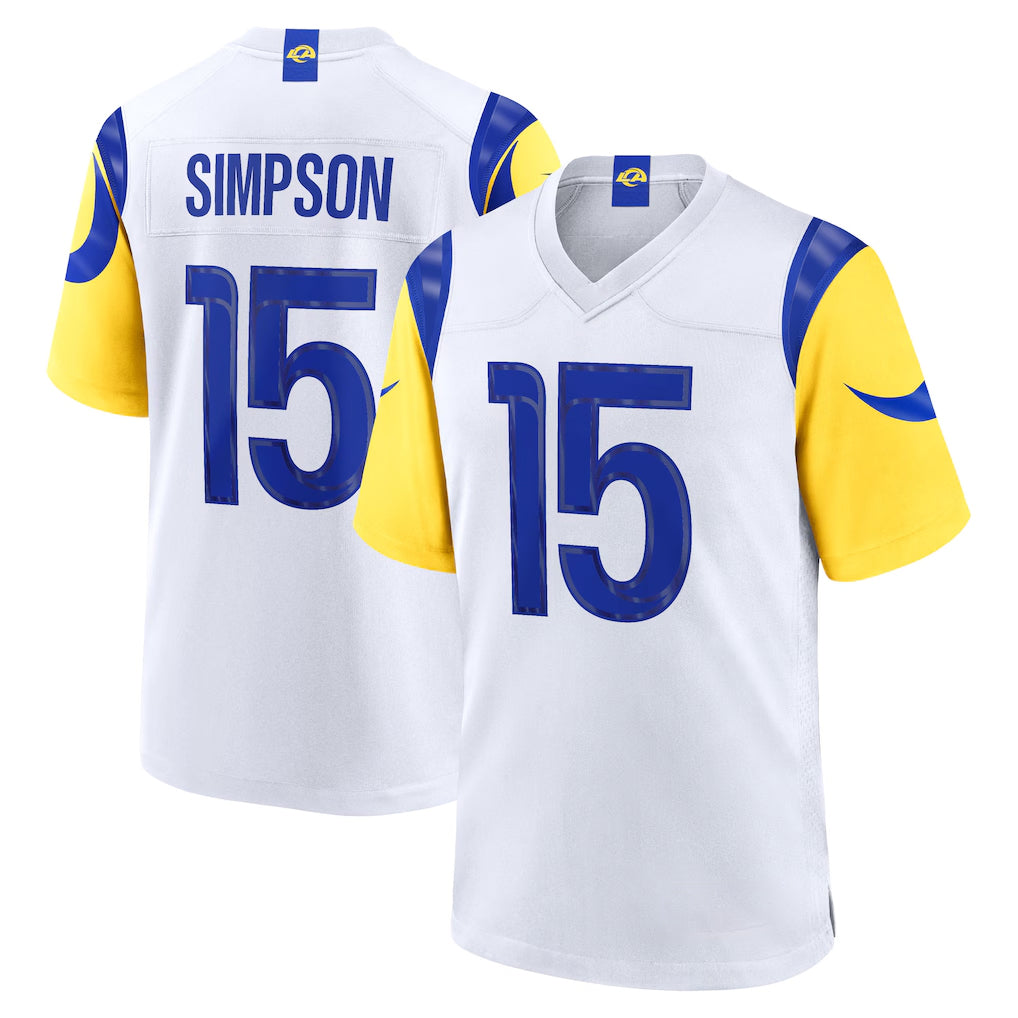 Kooe LA.Rams #15 Ty Simpson Player White Limited Home Game Stitched Jerseys