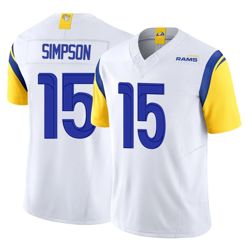 Kooe LA.Rams #15 Ty Simpson Player White Limited Vapor F.U.S.E. Home Game Stitched Jerseys