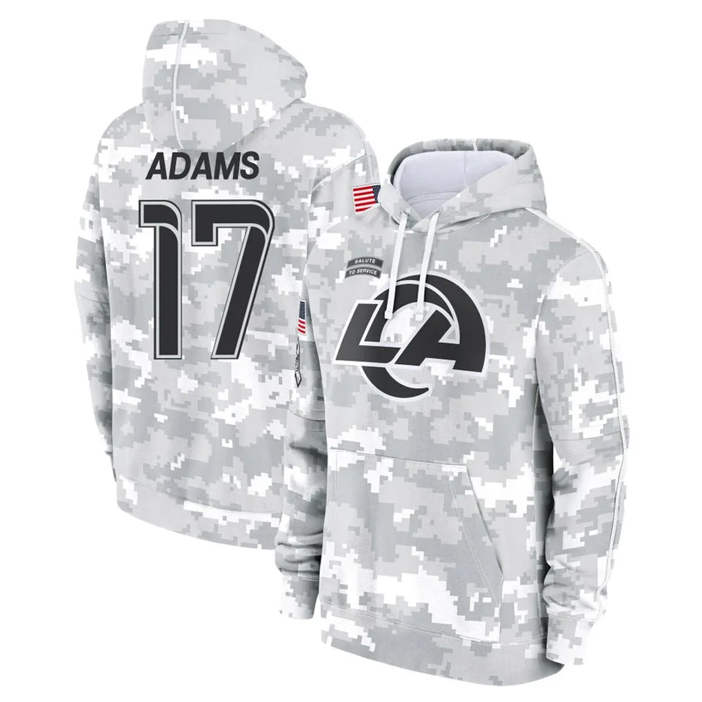 Kooe LA.Rams #17 Davante Adams Player Arctic Camo Salute to Service Hoodies Limited Game Stitched Jerseys