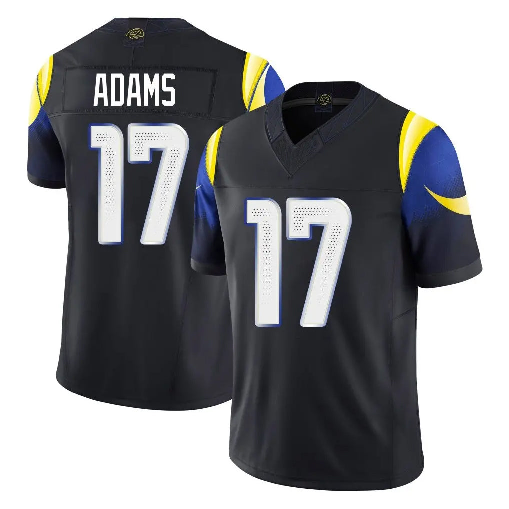 Kooe LA.Rams #17 Davante Adams Player Black Midnight Rivalries Collection Limited Home Game Stitched Jerseys